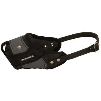 Dog Muzzle Leather and Nylon for Walking and Training