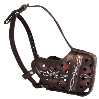 Training Leather Dog Muzzle with Perfect Ventilation