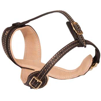 Dog Muzzle Leather Easy Adjustable with Quick Release Buckle