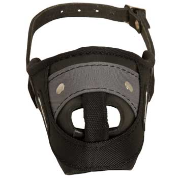 Nylon and Leather Dog Muzzle with Steel Bar for Protection Training