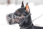 Genuine Leather Barbed Wire Modish Dog Muzzle for Dog Training