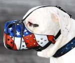 American Pride Painted Leather Dog Muzzle for Protection Training