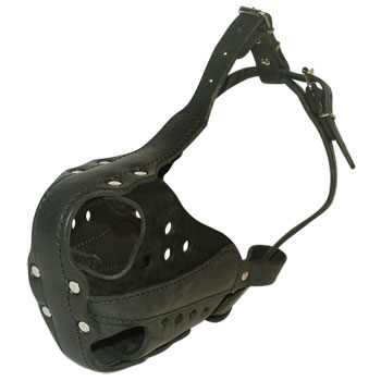 Leather Dog Muzzle for Agitation Training and Military Service